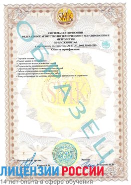 Образец сертификата соответствия (приложение) Мелеуз Сертификат ISO 14001